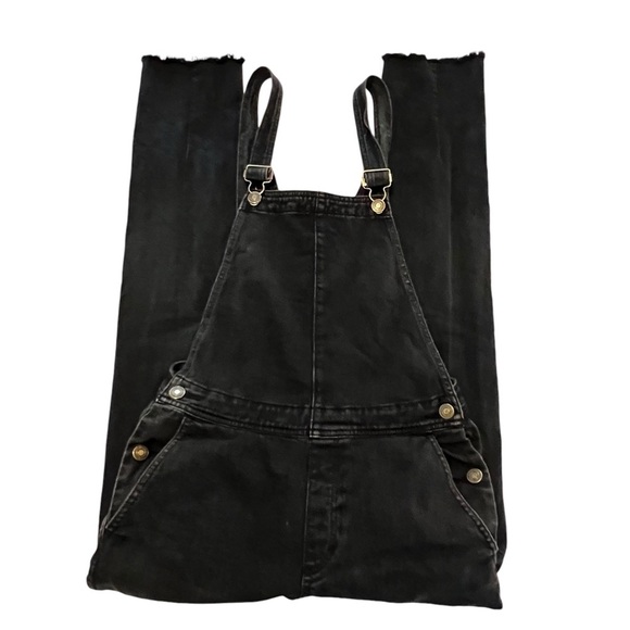 Neuw Sister Ray Overalls in Black 6 raw hem punk goth relaxed slouchy - Picture 10 of 13